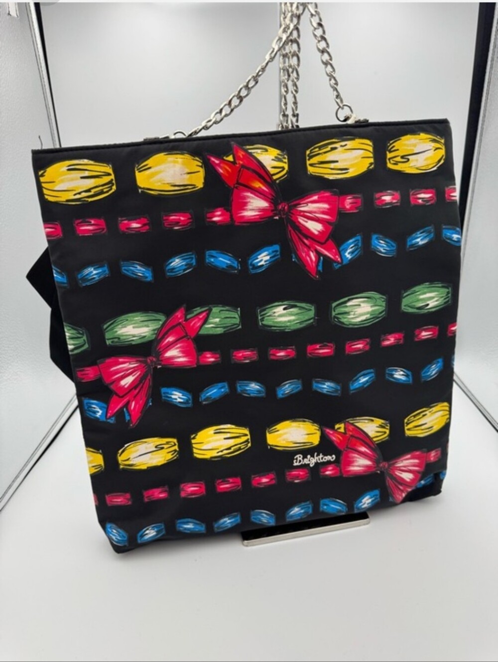 Brighton Black Tote with Multicolor Floral Bow Print... - Picture 6 of 6
